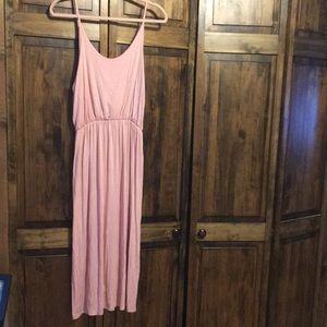 Pink, spaghetti strap pencil dress, Size: large and only worn twice!